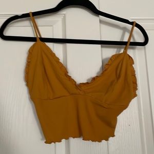 Golden Ruffle Crop Top